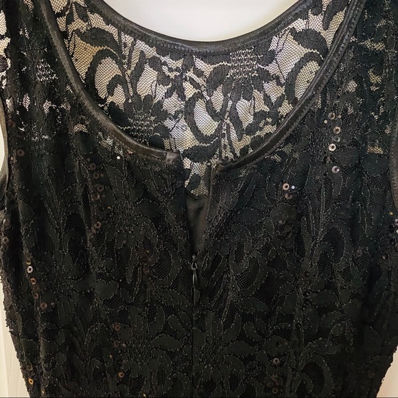 High Low Black Sequin Lace Party Dress - Picture 8 of 8